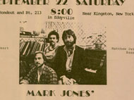 Poster for concert in Kingston, NY, 1983, with original Sound Sculpture members, Kevin Hart - drums, and Matthew Petterson - bass - click to enlarge