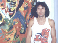 With his painting, Existential Realization, Cortlandt Manor, NY 1990's - click to enlarge